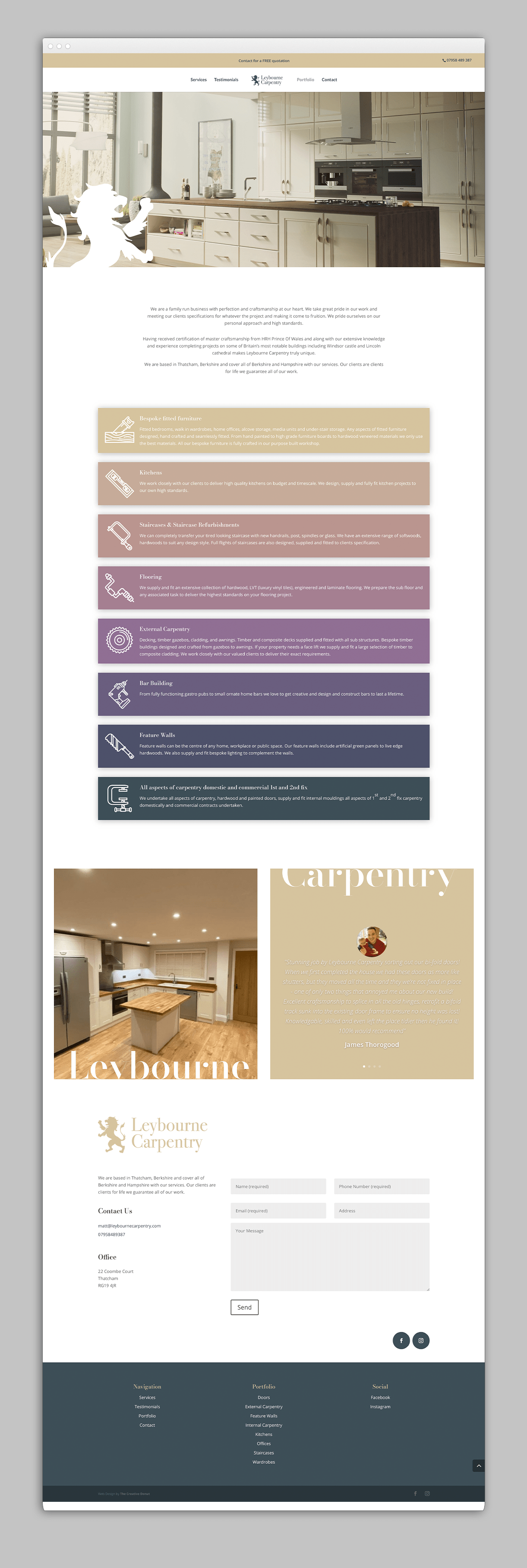 Leybourne Carpentry web design creative donut newbury