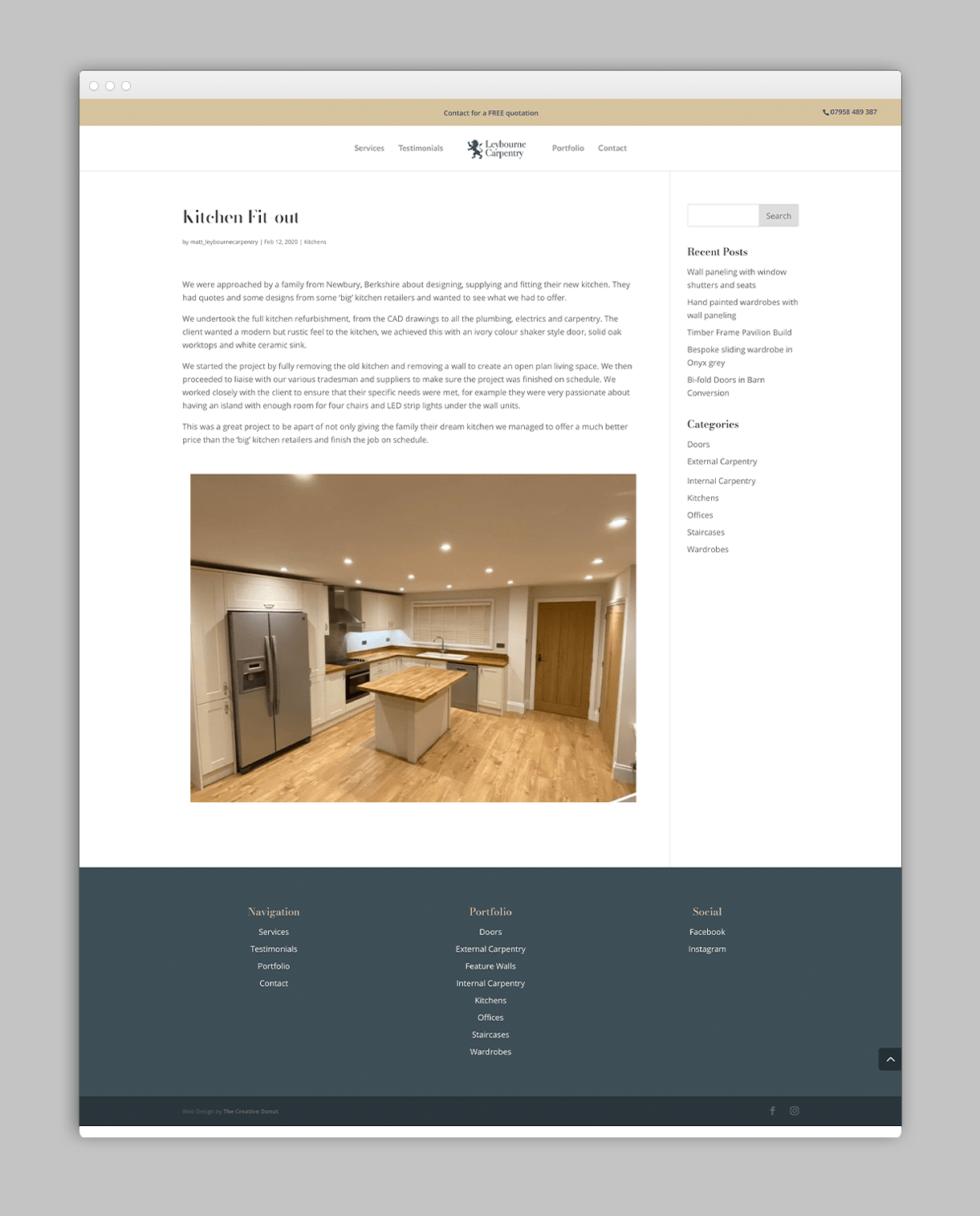 Leybourne Carpentry web design creative donut newbury