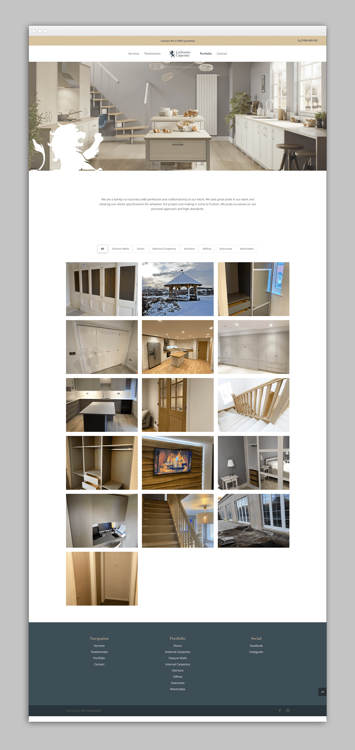 Leybourne Carpentry web design creative donut newbury