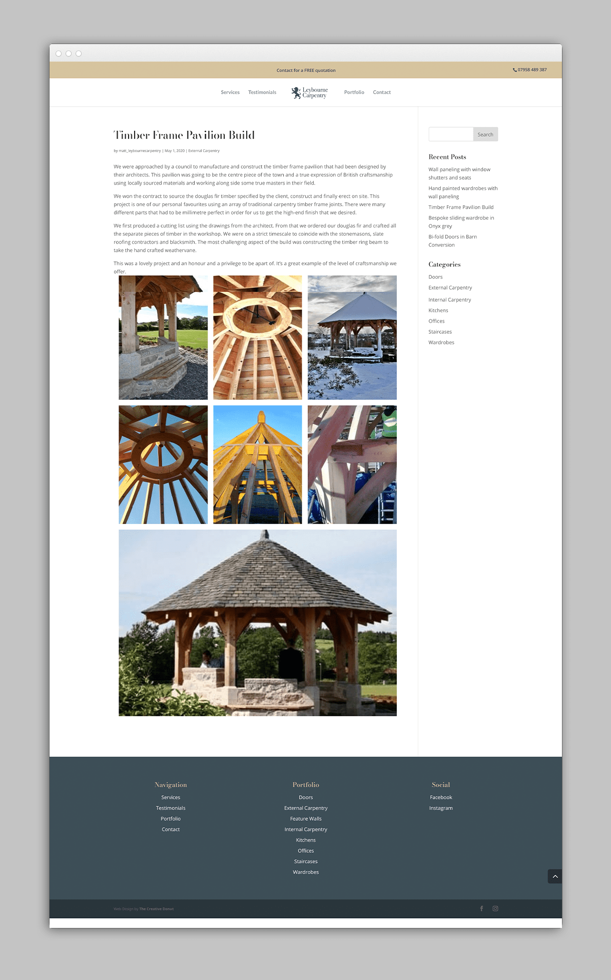 Leybourne Carpentry web design creative donut newbury